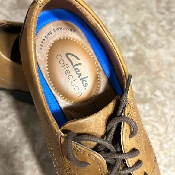 Clark’s WHIDDON PLAIN, men shoes, Oxford,leather,dark tan ,8W,comfort, office - Picture 5 of 15